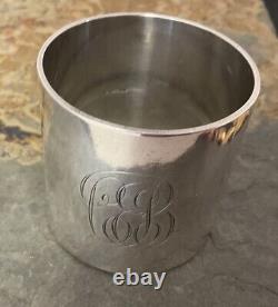 Antique Sterling Silver Napkin Ring Heavy Monogrammed CEB 79 grams