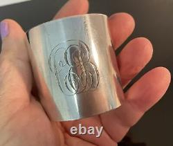 Antique Sterling Silver Napkin Ring Heavy Monogrammed CEB 79 grams