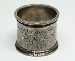 Antique Sterling Silver Napkin Ring Heavy Monogrammed Original Patina
