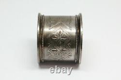 Antique Sterling Silver Napkin Ring Heavy Monogrammed Original Patina