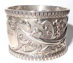 Antique Sterling Silver Napkin Ring In Box London 1900 47g