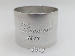 Antique Sterling Silver Napkin Ring Sherman 1894 engravings