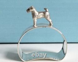 Antique  Sterling Silver Napkin Ring With Dog