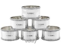 Antique Sterling Silver Napkin Rings Set of Six