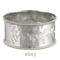 Antique Sterling Silver Set of 6 Henry Atkin NAPKIN Rings Boxed 1889