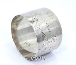 Antique Victorian 1836 GLASGOW DAISY Sterling Silver NAPKIN RING Holder Marion