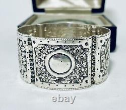 Antique Victorian Solid Sterling Silver Presentation Christening Napkin Ring