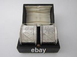 Antique Victorian Sterling Silver Napkin Rings 1897 by Walker & Hall