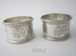 Antique Victorian Sterling Silver Napkin Rings 1897 by Walker & Hall