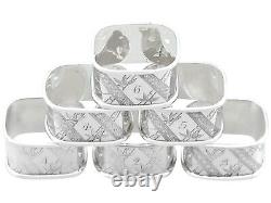 Antique Victorian Sterling Silver Numbered Napkin Rings Set of Six