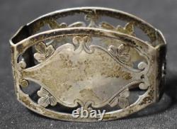 Antique Whiting reticulated Sterling Silver Napkin Ring Maebelle engraving