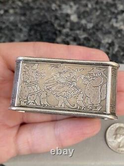Antique William Kerr Sterling Silver Cats & Dogs Nursery Rhyme Napkin Ring