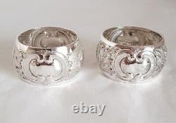 Antique sterling silver napkin rings. Sheffield 1909. By Walker and Hall