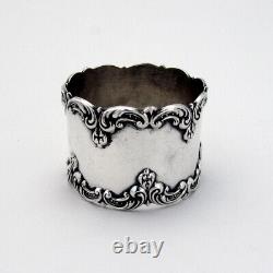 Art Nouveau Scroll Border Napkin Ring Gorham Sterling Silver