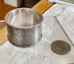 BIRMINGHAM BEAUTIFUL HEAVY English Antique Vintage Sterling Silver Napkin Ring