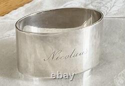 BIRMINGHAM English Oval Very Heavy Antique Vintage Sterling Silver Napkin Ring