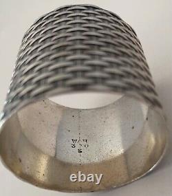 Beautiful Aesthetic Movement Sterling Basket Weave Napkin Ring C. 1880