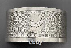 Birmingham English Sterling Silver Napkin Ring Name Engraved David