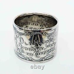 Blackinton Sterling Child's Nursery Rhyme Napkin Ring Old Mother Hubbard Antique