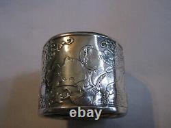 Blackinton Sterling Nursery Rhyme Napkin Ring Old Woman Who Rode a Broom with Cat