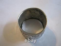 Blackinton Sterling Nursery Rhyme Napkin Ring Old Woman Who Rode a Broom with Cat