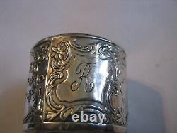 Blackinton Sterling Nursery Rhyme Napkin Ring Old Woman Who Rode a Broom with Cat