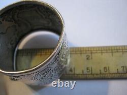 Blackinton Sterling Nursery Rhyme Napkin Ring Old Woman Who Rode a Broom with Cat