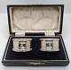 Boxed Pair Of Vintage Sterling Silver Napkin Rings S Initial Engraving D. 1970
