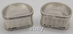 Boxed Pair of Vintage Sterling Silver Napkin Rings S initial engraving d. 1970