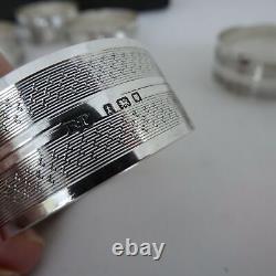 Boxed Set of Antique English Sterling Silver Napkin Rings P initial engraving