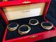 Cartier Sterling Silver 925 Trinity Napkin Rings. Set Of 4 Engraved Withbox F/s