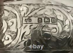 Cased Pair of Antique Sterling Silver Napkin Rings M initial engraving, d. 1911