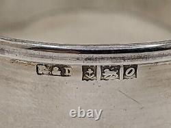 Cased Pair of English Sterling Silver Napkin Rings B initial engraving