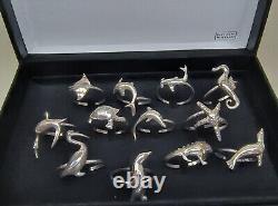 Christian Quintero Sterling Silver Napkin Holders Galapagos Set
