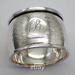 Engine Turned Napkin Ring Sterling Silver 1928 Birmingham Mono B