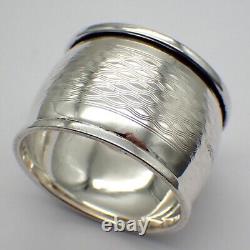 Engine Turned Napkin Ring Sterling Silver 1928 Birmingham Mono B