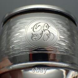 Engine Turned Napkin Ring Sterling Silver 1928 Birmingham Mono B