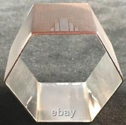 English Deco Sterling Silver Napkin Ring Six Sided