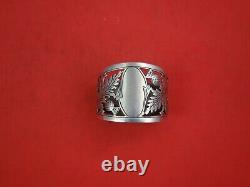 English Estate Sterling Silver Napkin Ring Pierced and Engraved Thistles 1913