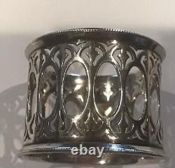 English Pierced Sterling Silver Napkin Ring Serviette Holder No monogram