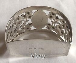 English Shamrock Sterling Silver Napkin Ring Serviette Holder 1929