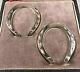 English Sterling Silver Horseshoe Napkin Rings Pair With Case