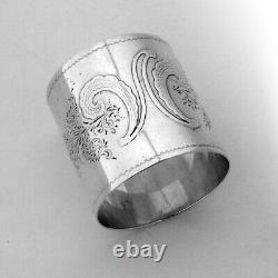 Engraved Napkin Ring Sterling Silver Acid Etched Mono M