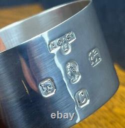 Fabulous set of 6 sterling silver oval napkin rings Queen Elizabeth London 1977
