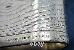 Faux Wood Continental 800 Silver Napkin Ring Stefa German 46 Gr Trompe L'Oeil