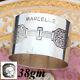 Fine Antique French Sterling Silver Napkin Ring, Floral, Marcelle Inscription