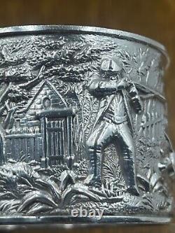 Fine quality sterling silver napkin ring fox hunting Chester 1895