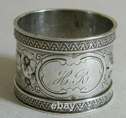 Floral Repousse Coin Silver Napkin Ring Wood & Hughes