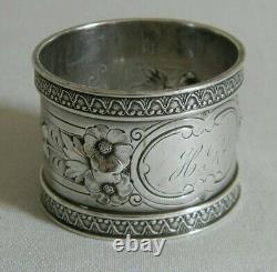 Floral Repousse Coin Silver Napkin Ring Wood & Hughes
