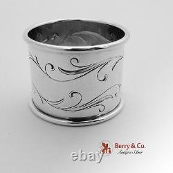 Flowing Scroll Napkin Ring Sterling Silver Towle 1940